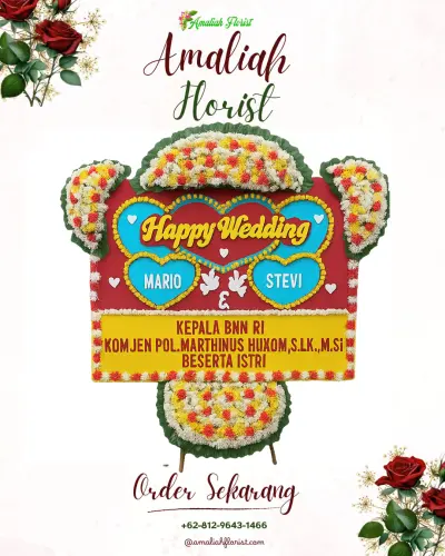 Karangan Papan Bunga Pernikahan di Payaman